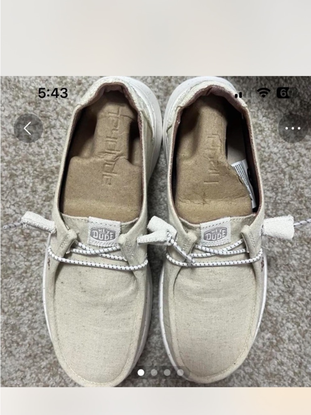 Hey Dude Canvas Slip-On Shoes in Natural Beige